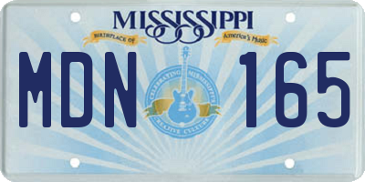 MS license plate MDN165