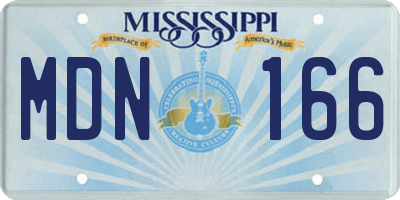 MS license plate MDN166
