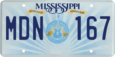 MS license plate MDN167