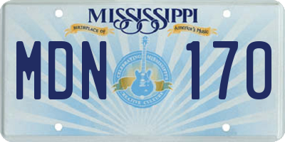 MS license plate MDN170