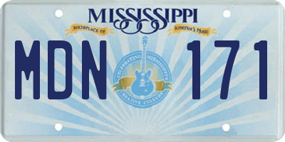 MS license plate MDN171