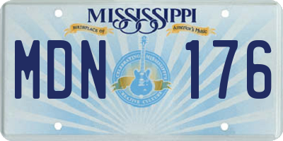 MS license plate MDN176