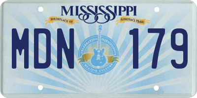 MS license plate MDN179