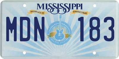 MS license plate MDN183