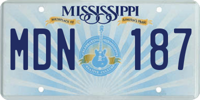MS license plate MDN187