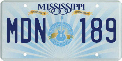 MS license plate MDN189