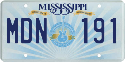MS license plate MDN191