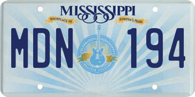 MS license plate MDN194