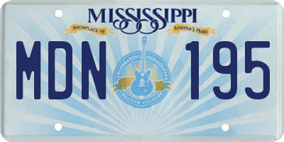 MS license plate MDN195