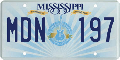 MS license plate MDN197
