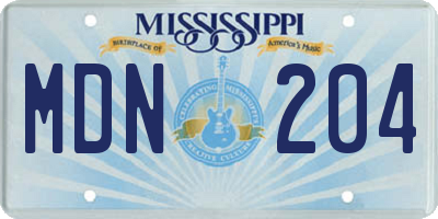 MS license plate MDN204