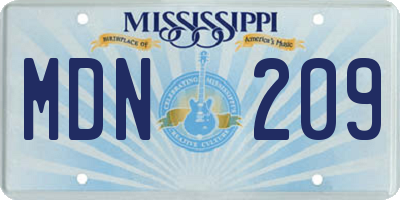 MS license plate MDN209