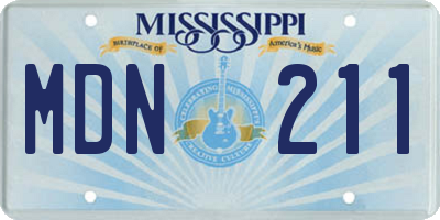 MS license plate MDN211