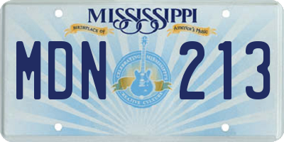 MS license plate MDN213