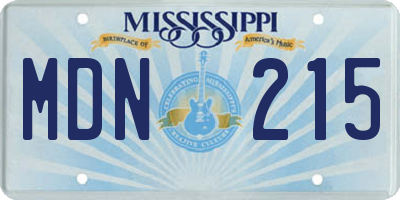 MS license plate MDN215