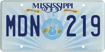 MS license plate MDN219