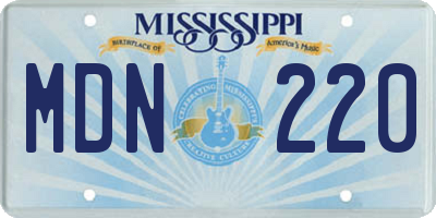 MS license plate MDN220