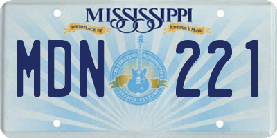 MS license plate MDN221