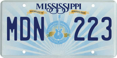 MS license plate MDN223