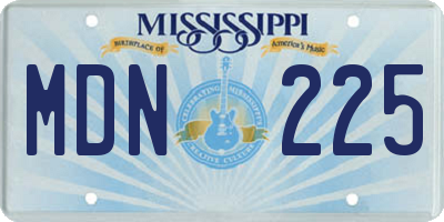 MS license plate MDN225