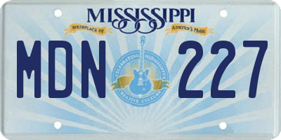 MS license plate MDN227