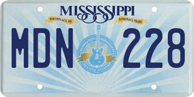 MS license plate MDN228