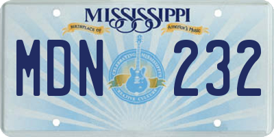 MS license plate MDN232