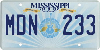 MS license plate MDN233