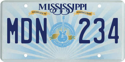 MS license plate MDN234