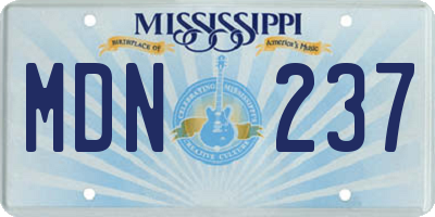 MS license plate MDN237