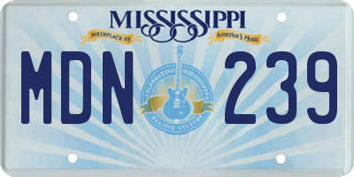 MS license plate MDN239