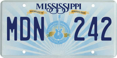 MS license plate MDN242
