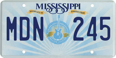 MS license plate MDN245