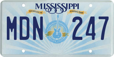 MS license plate MDN247