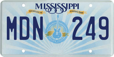 MS license plate MDN249