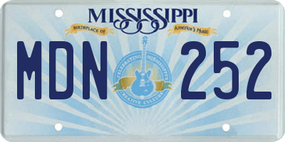 MS license plate MDN252