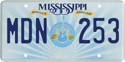 MS license plate MDN253
