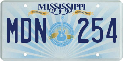 MS license plate MDN254