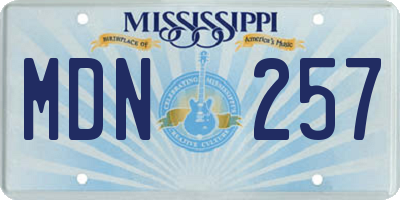 MS license plate MDN257