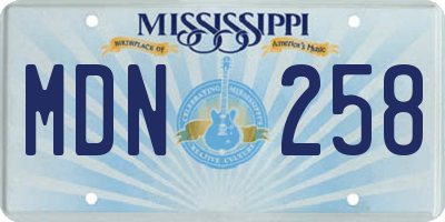 MS license plate MDN258