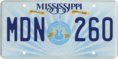MS license plate MDN260