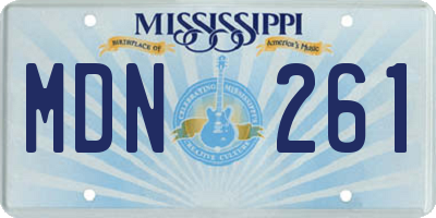MS license plate MDN261