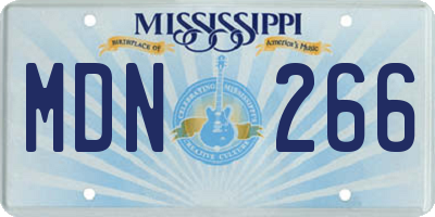 MS license plate MDN266