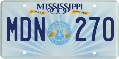 MS license plate MDN270