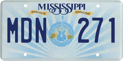 MS license plate MDN271