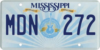 MS license plate MDN272