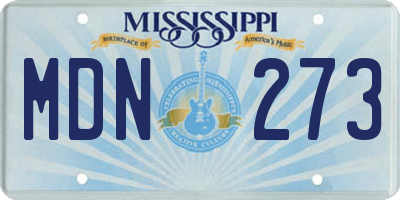 MS license plate MDN273