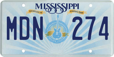 MS license plate MDN274