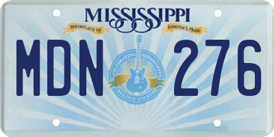 MS license plate MDN276