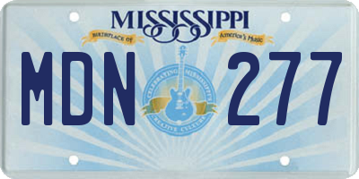 MS license plate MDN277
